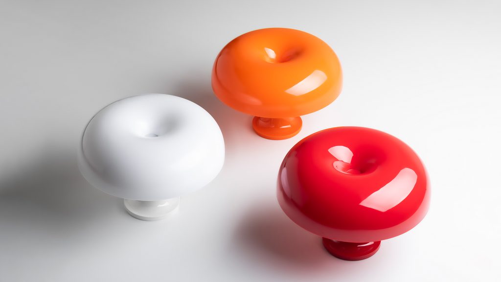 Lampe champignon vintage en polymere style annees 70